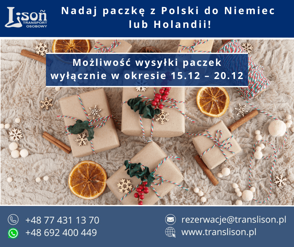Grafika o nadawaniu paczek do Niemiec lub Holandii